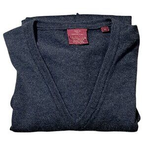 Nordstrom Merino Wool Sweater Mens Size XL Gray V Neck Long Sleeved Pullover Vin